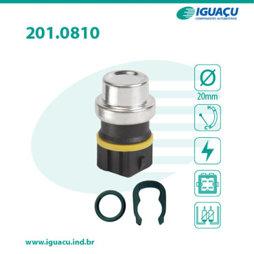 Sensor de Temperatura da Água - Audi A3 1.6 8v / VW Gol 1.0 AT 16v / Golf 1.6 / 1.8 / 2.0 8v